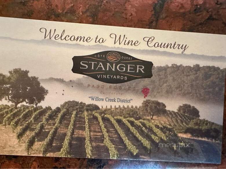 Stanger Vineyards - Paso Robles, CA menu_pic