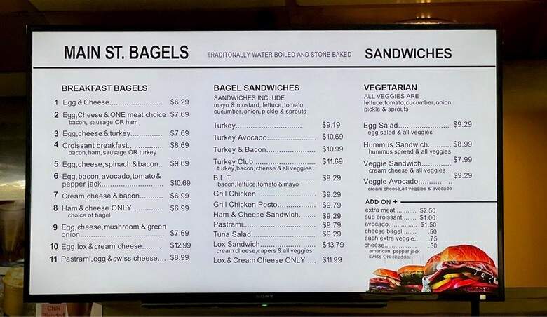 Main Street Bagels - Santa Clara, CA menu_pic