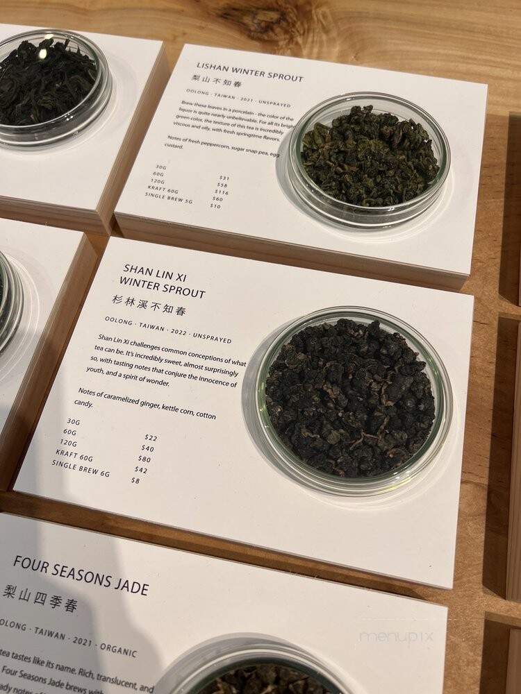 Song Tea & Ceramics - San Francisco, CA menu_pic