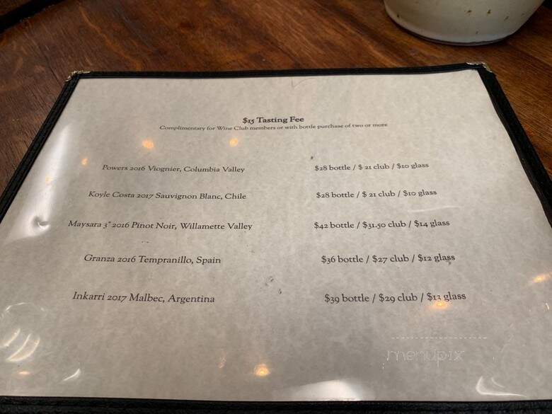 Sherman Cellars - San Jose, CA menu_pic