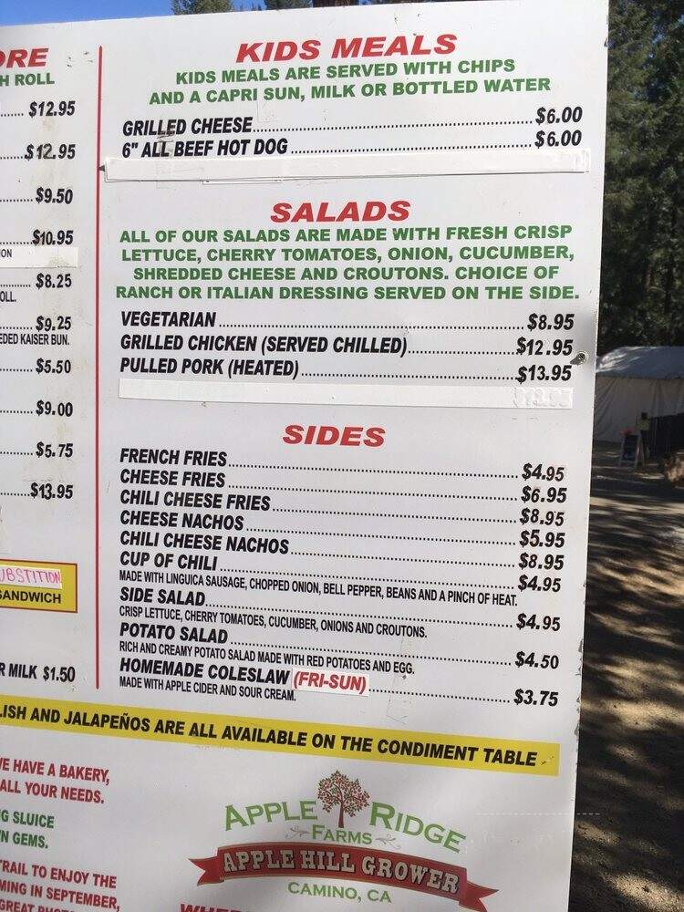 Apple Ridge Farms - Camino, CA menu_pic