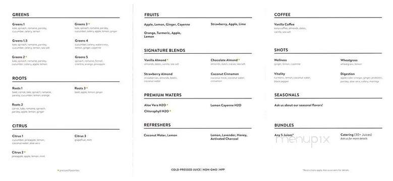 Pressed Juicery - Roseville, CA menu_pic