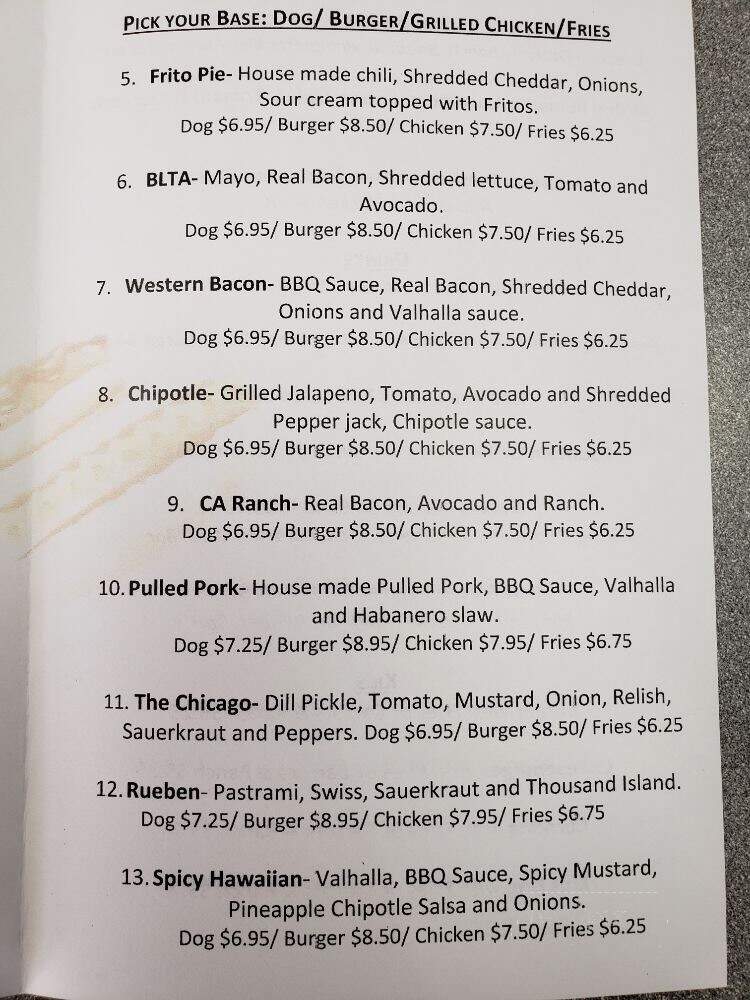 The Dog House - Chico, CA menu_pic