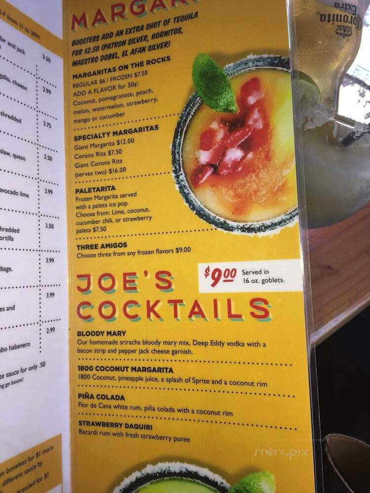 Cabo Joe's - El Paso, TX menu_pic
