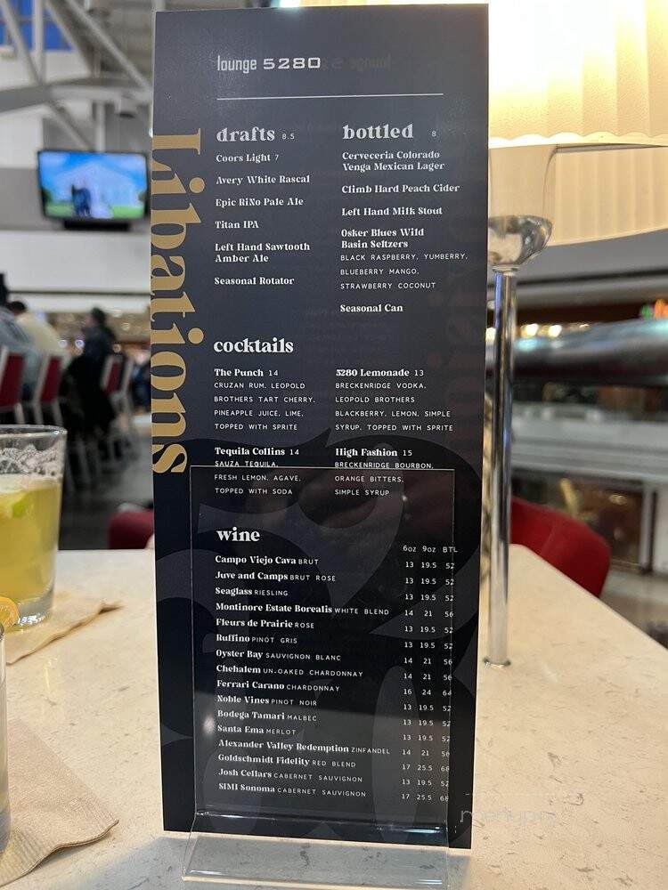 Lounge 5280 - Denver, CO menu_pic