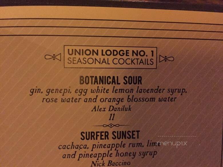 Union Lodge No.1 - Denver, CO menu_pic