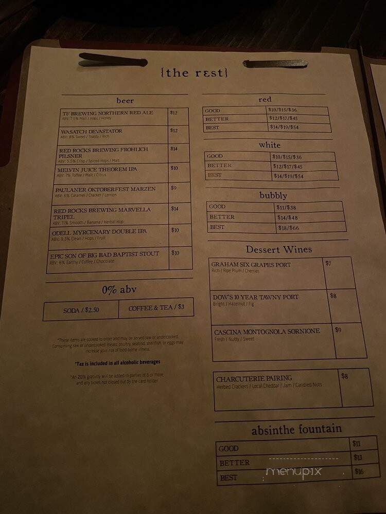 Bodega - Salt Lake City, UT menu_pic