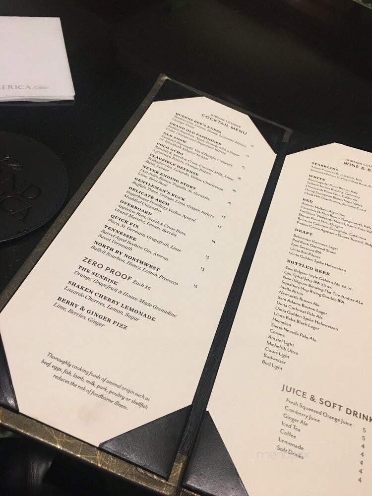 Gibson Lounge - Salt Lake City, UT menu_pic