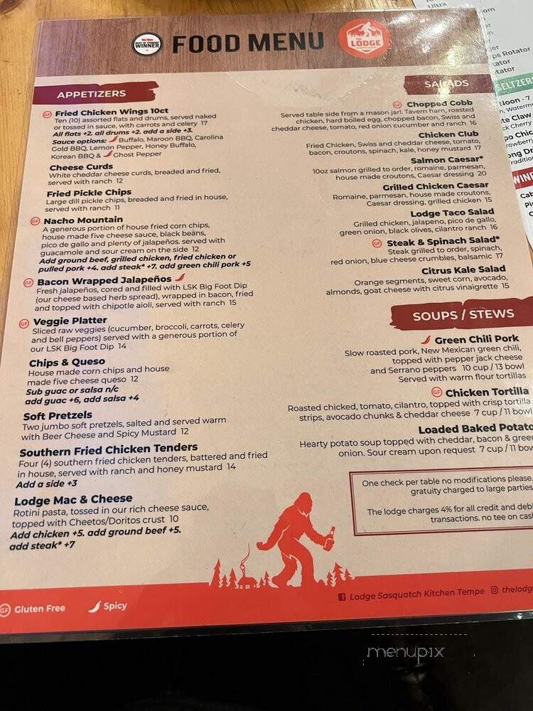 The Lodge Sasquatch Kitchen - Tempe, AZ menu_pic