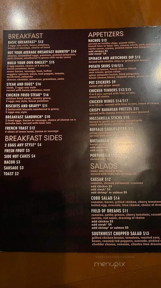Rocky's Bar and Grill - Las Vegas, NV menu_pic