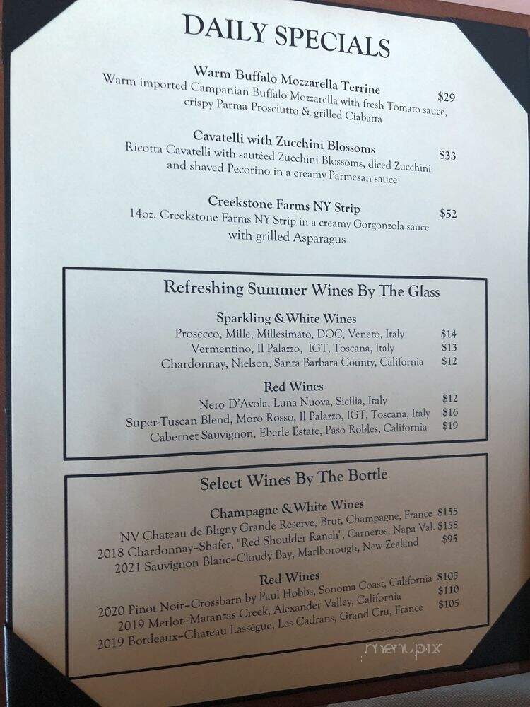 Panevino Italian Grille - Las Vegas, NV menu_pic