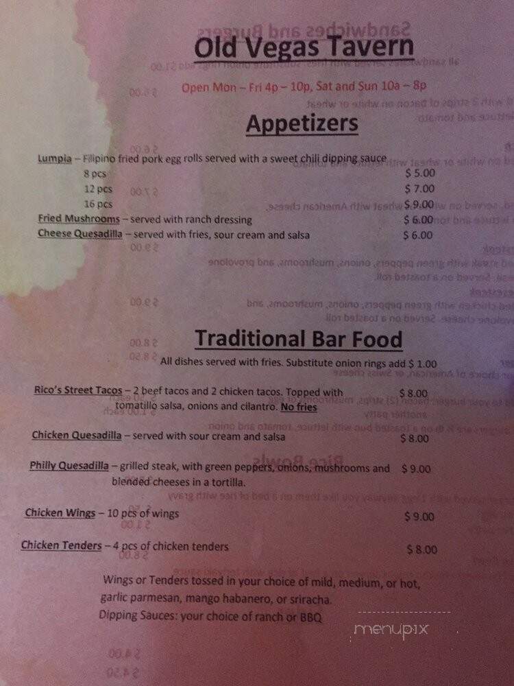 Old Vegas Tavern - Las Vegas, NV menu_pic