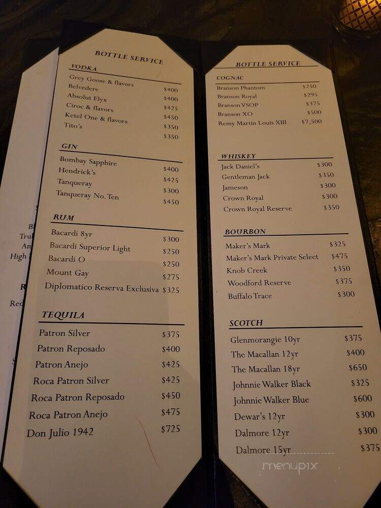 Vista Cocktail Lounge - Las Vegas, NV menu_pic