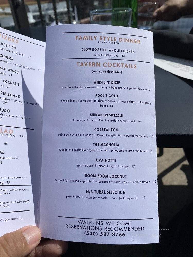 Truckee Tavern and Grill - Truckee, CA menu_pic
