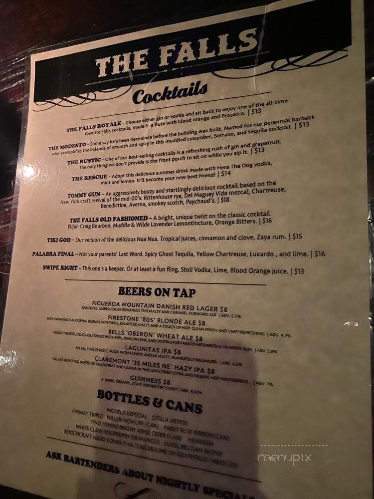 The Falls - Los Angeles, CA menu_pic