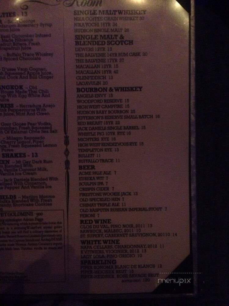 The Powder Room - Los Angeles, CA menu_pic