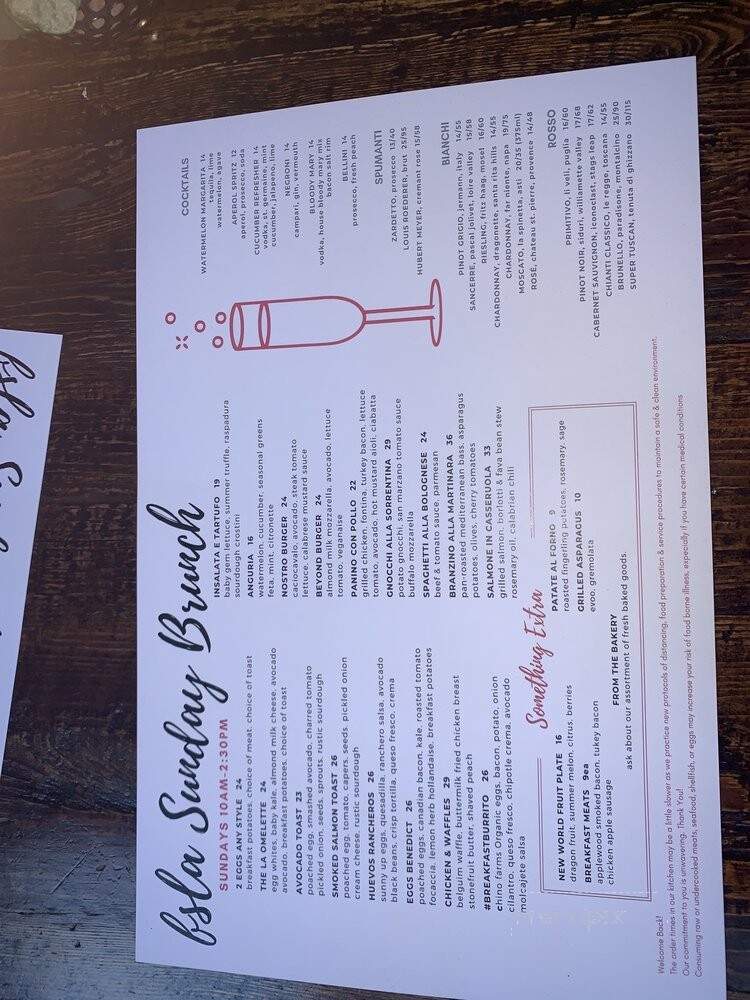 Windows Lounge - Los Angeles, CA menu_pic