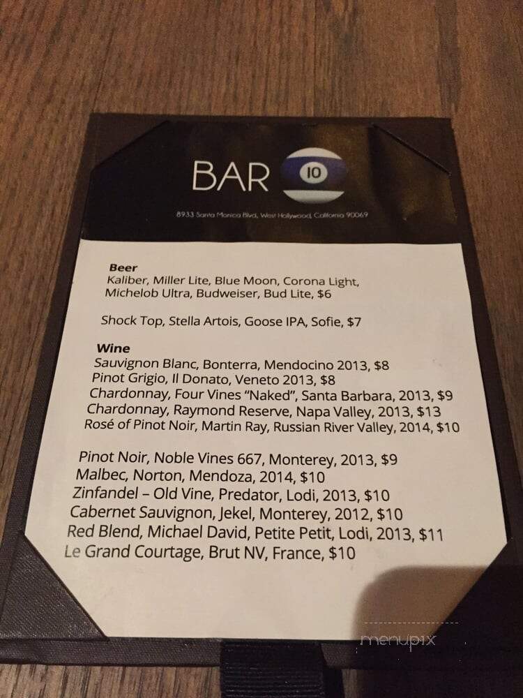 Bar10 - West Hollywood, CA