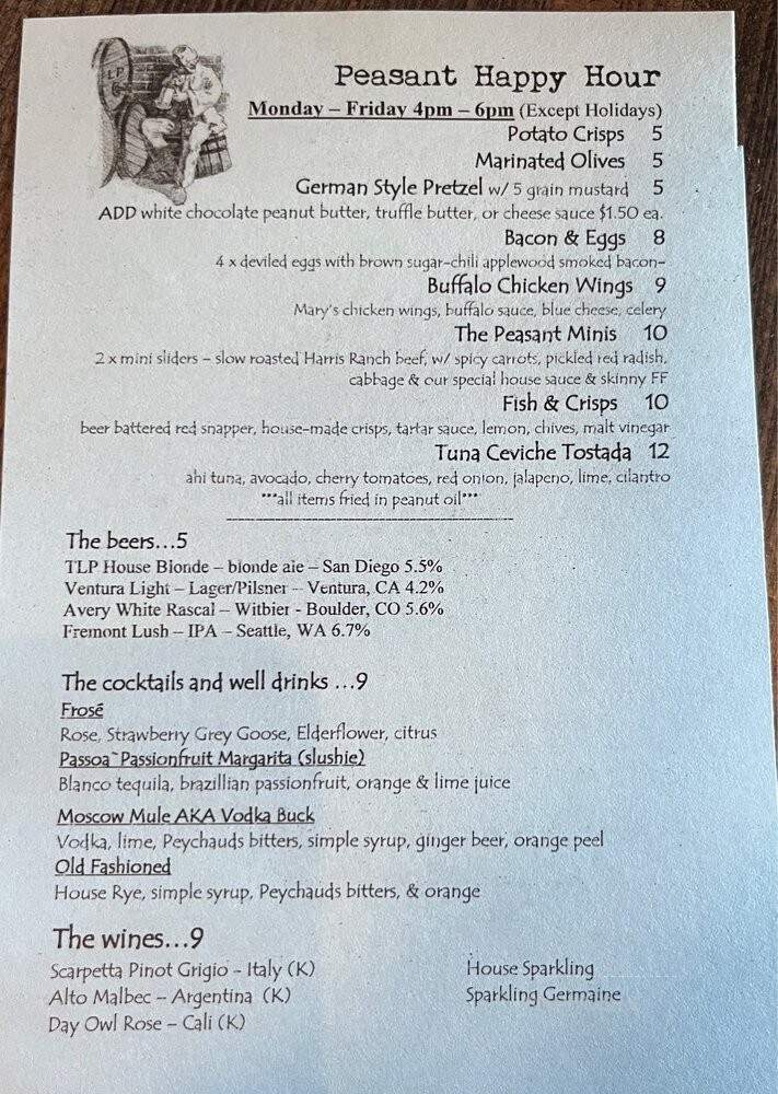 The Local Peasant - Sherman Oaks, CA menu_pic