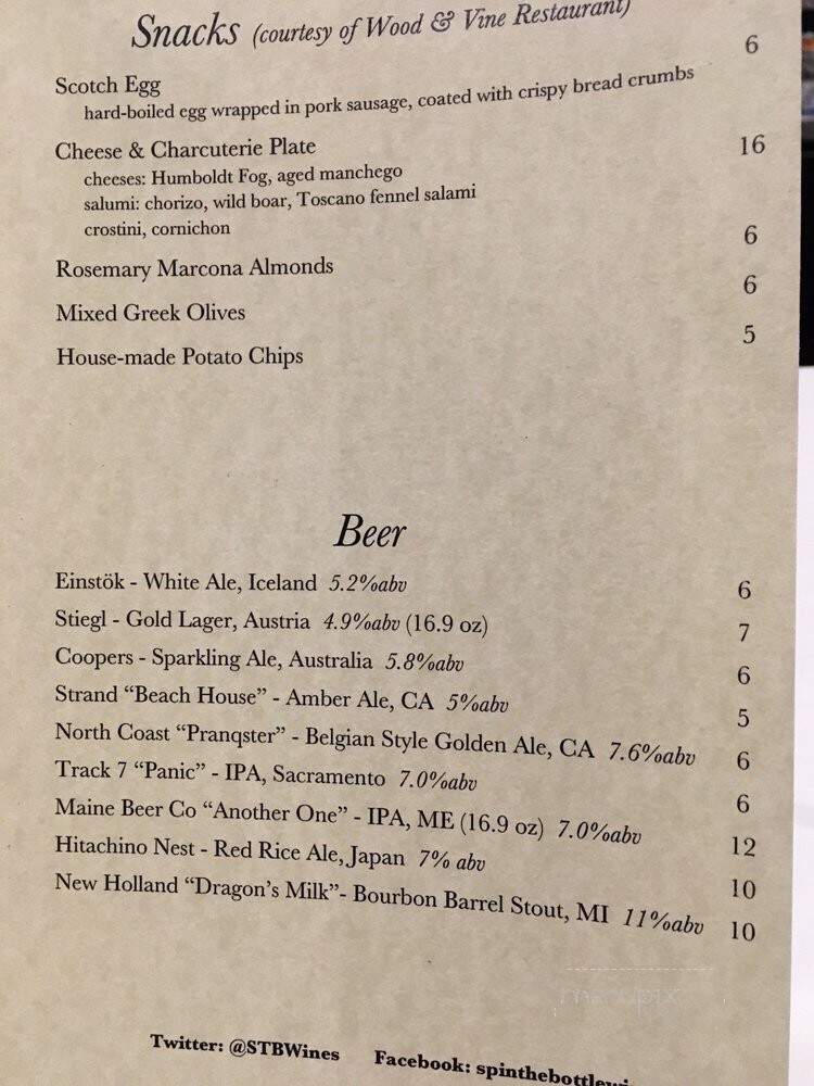 Spin the Bottle Wine Studio - Toluca Lake, CA menu_pic