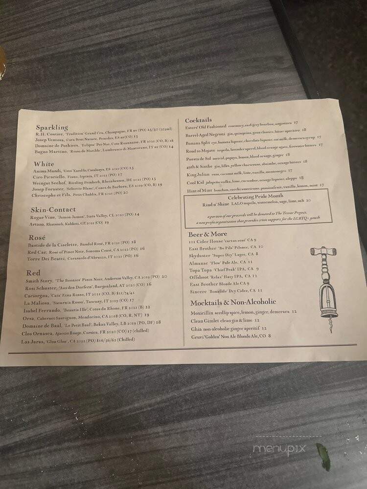 Esters Wine Shop - Santa Monica, CA menu_pic