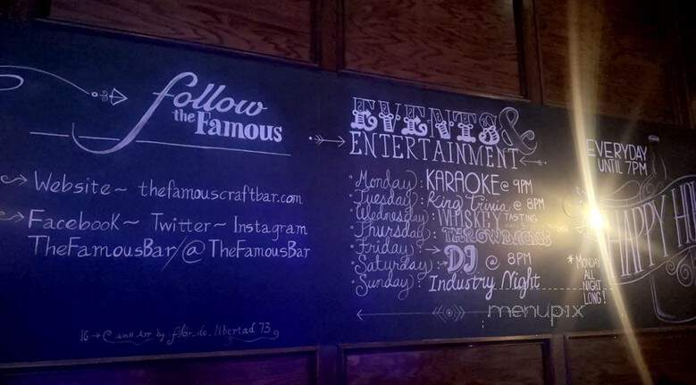 The Famous - Glendale, CA menu_pic