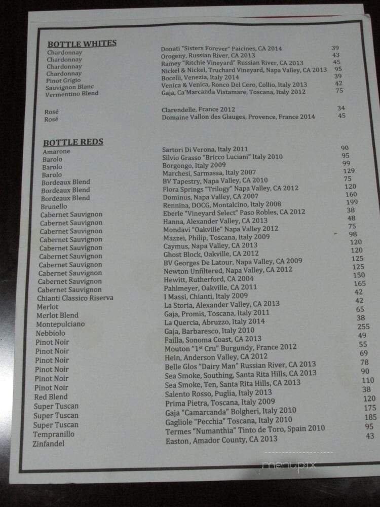 The E Spot Lounge - Los Angeles, CA menu_pic
