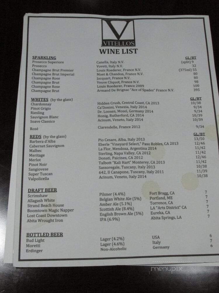 The E Spot Lounge - Los Angeles, CA menu_pic