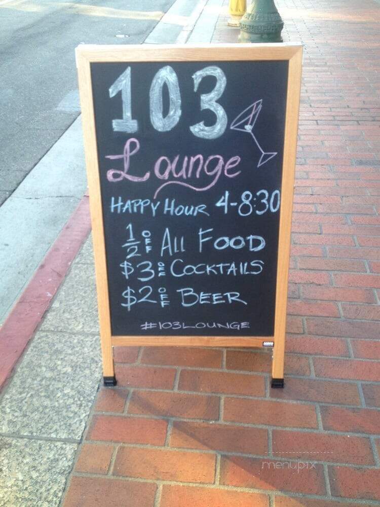 103 Lounge - Glendale, CA menu_pic