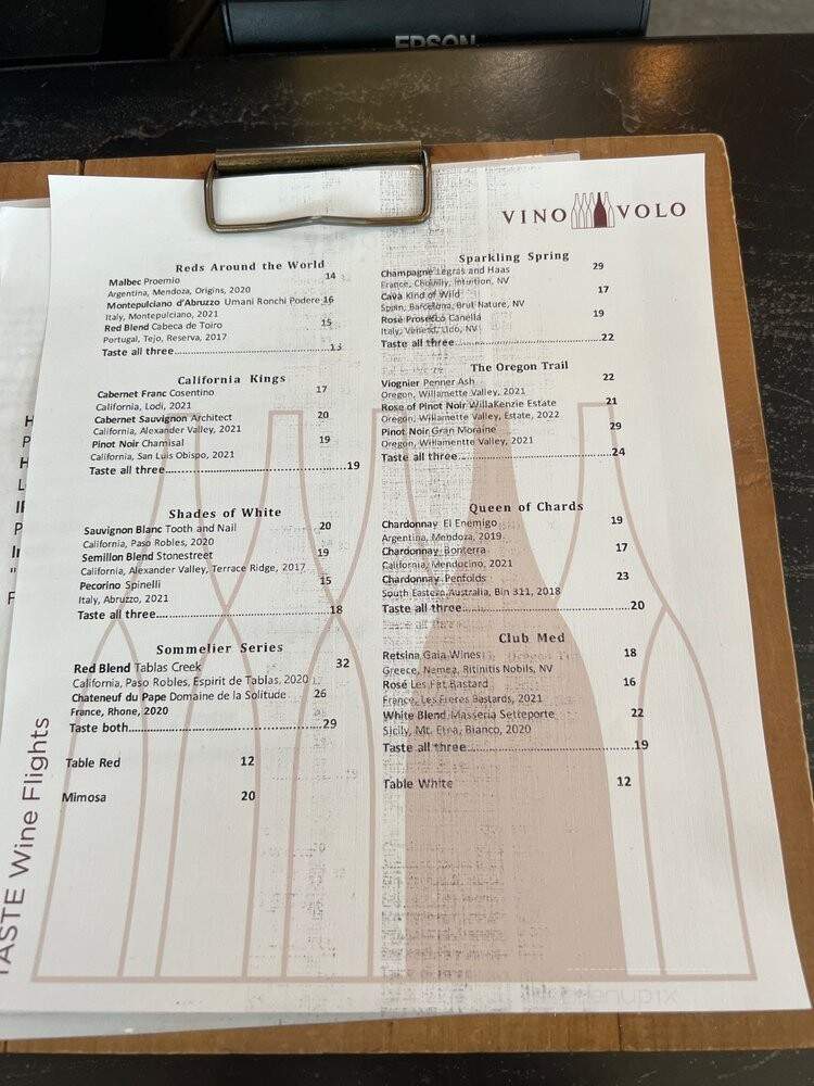 Vino Volo - Los Angeles, CA menu_pic