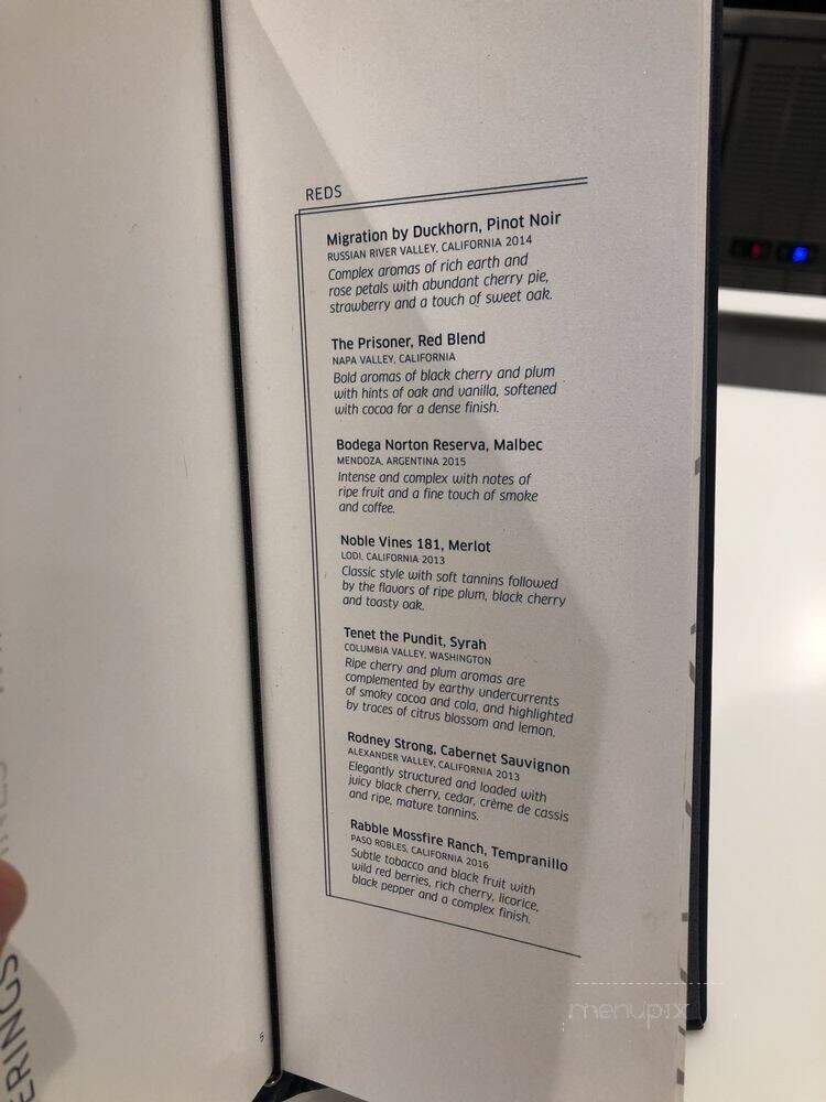 United Club - Los Angeles, CA menu_pic