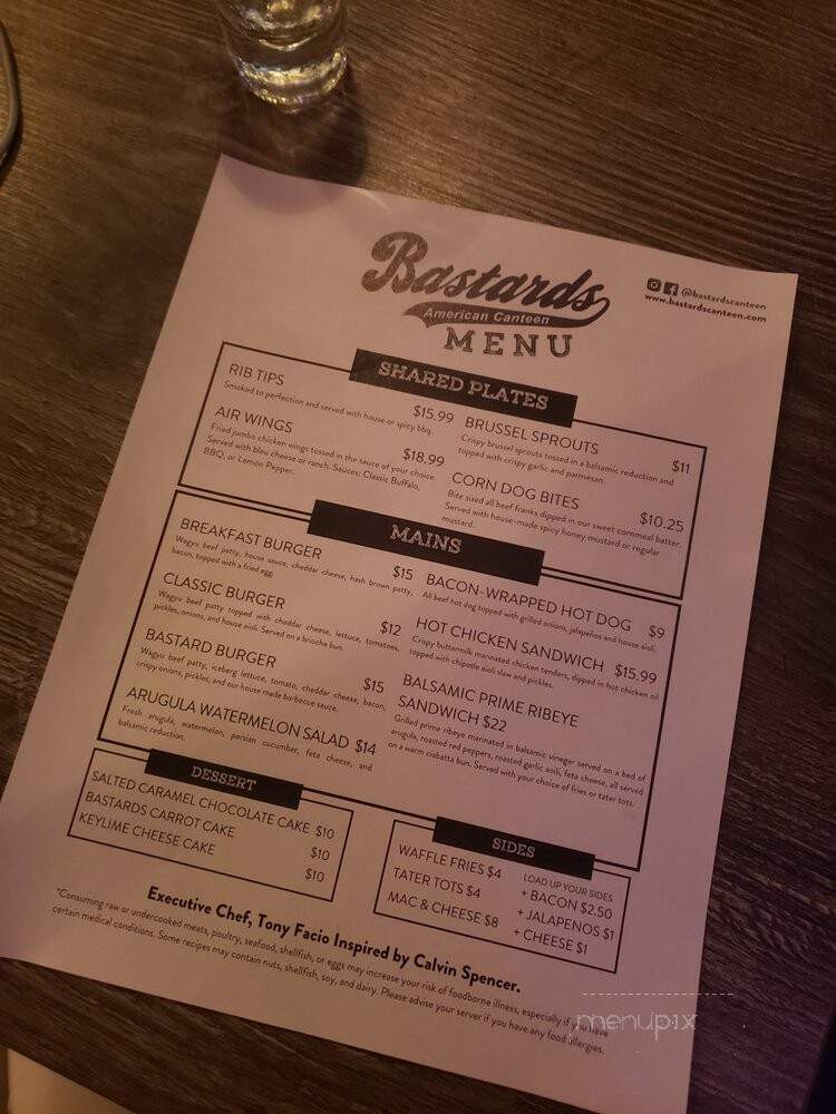 Bastards - Downey, CA menu_pic