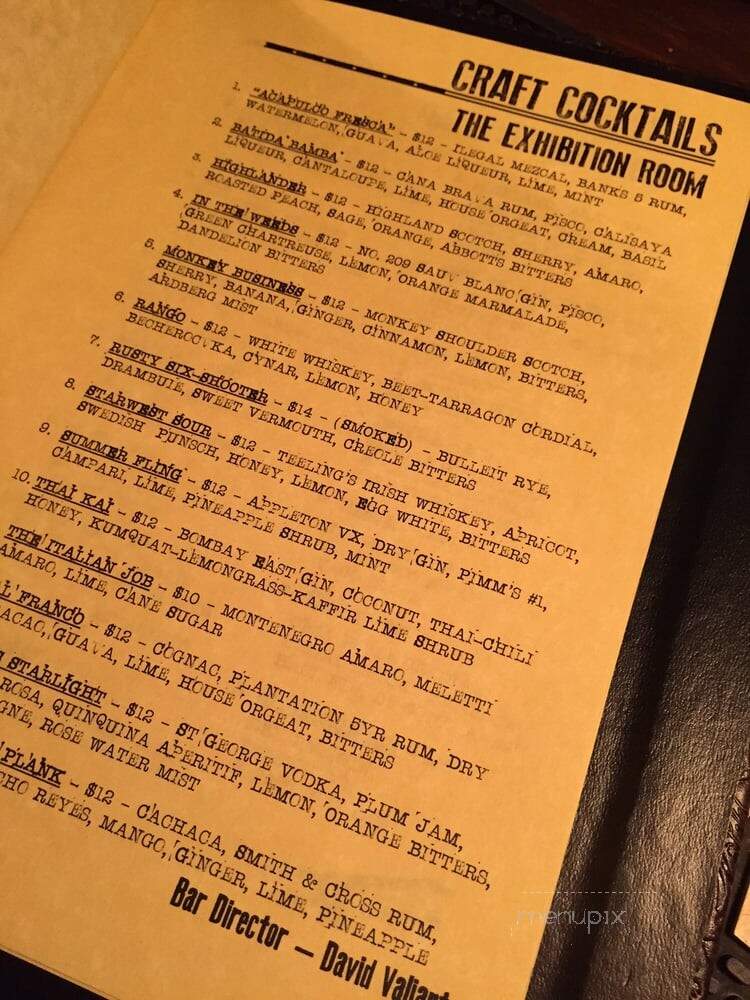 The Exhibition Room - Long Beach, CA menu_pic