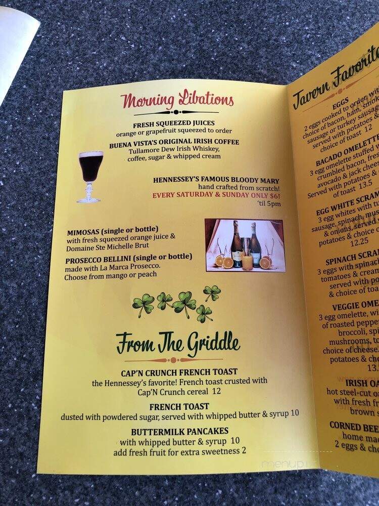Hennessey's Tavern - Redondo Beach, CA menu_pic