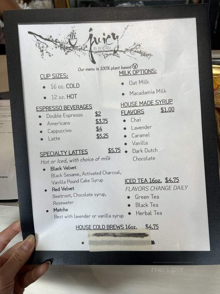 Juicy Brew - Honolulu, HI menu_pic