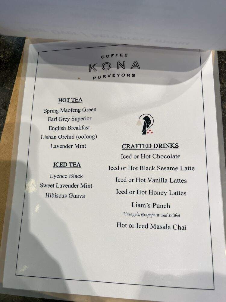 Kona Coffee Purveyors - Honolulu, HI menu_pic