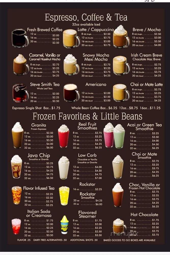 Human Bean Espresso Drive Thru In Bandon - Bandon, OR menu_pic