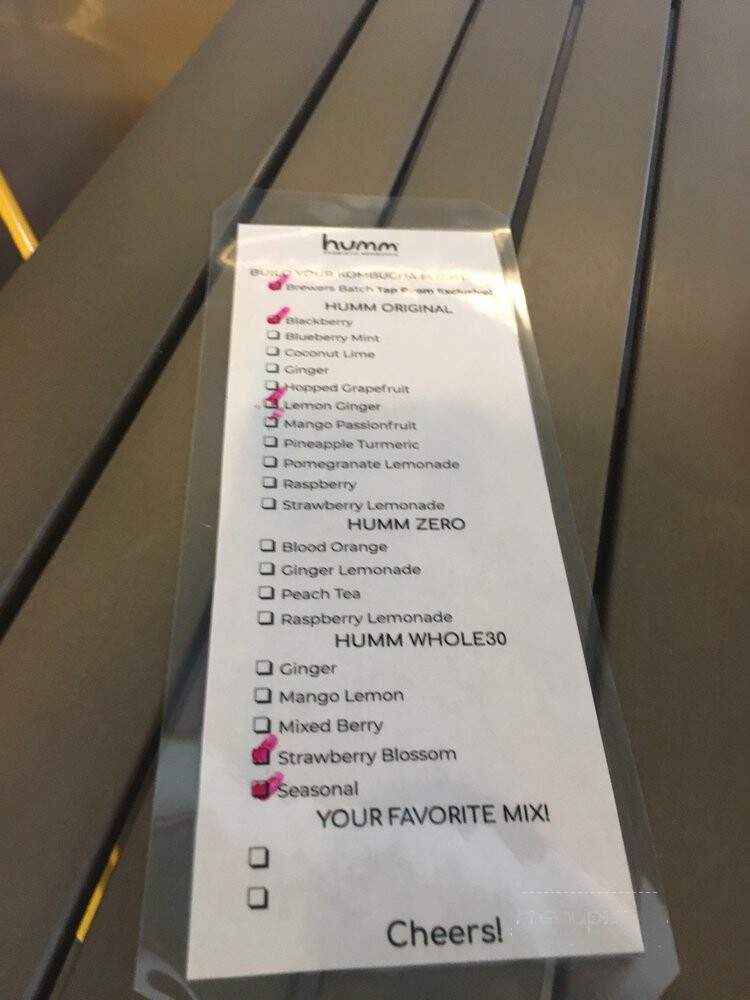 Humm Kombucha - Bend, OR menu_pic