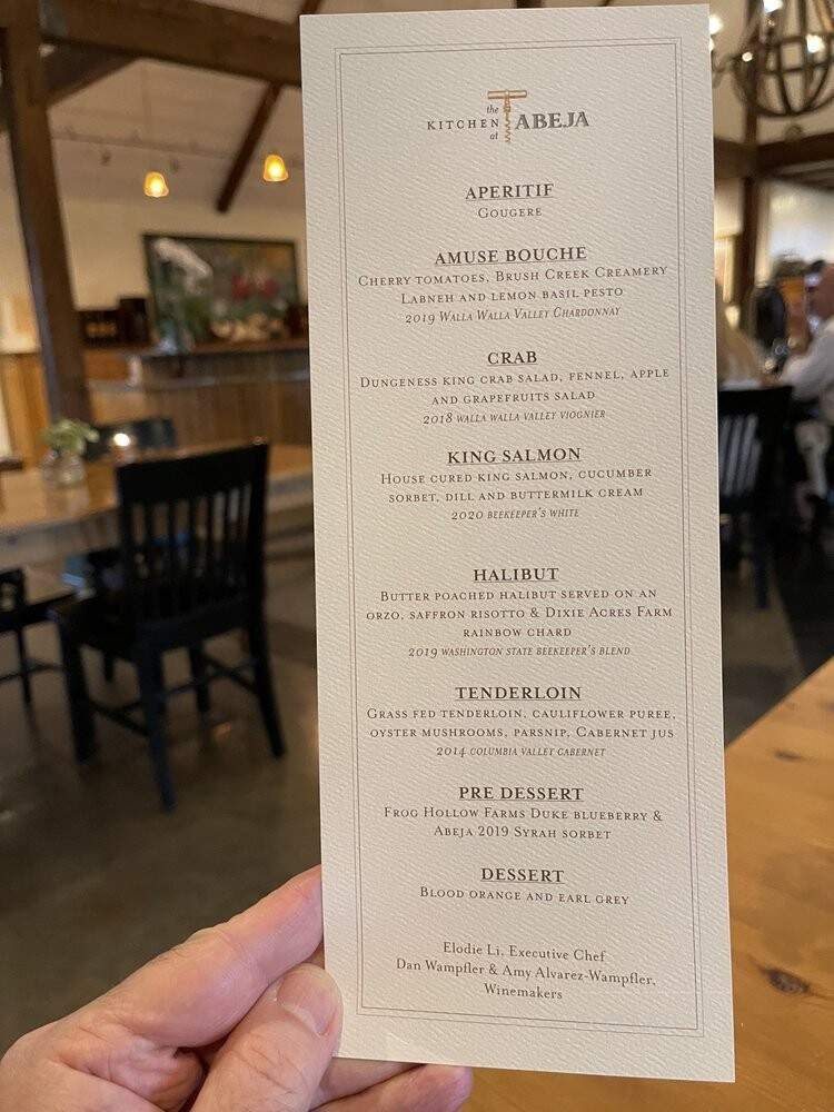 Abeja - Walla Walla, WA menu_pic