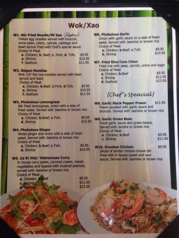 Phobulous - Mercer Island, WA menu_pic