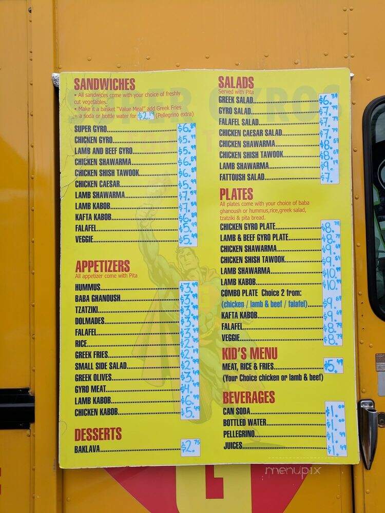 Super Gyros - Kirkland, WA menu_pic