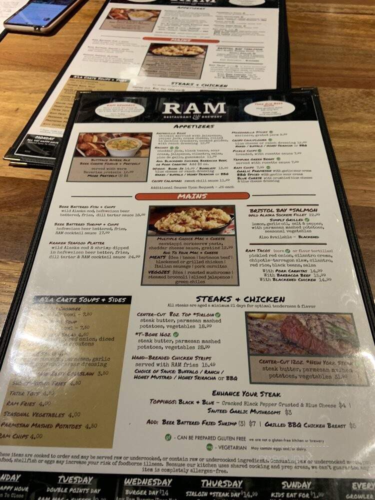 RAM Restaurant & Brewery - Issaquah, WA menu_pic