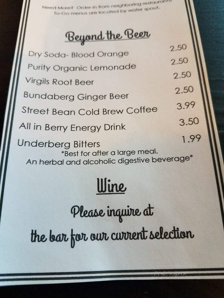 Brigid's Bottleshop - Edmonds, WA menu_pic