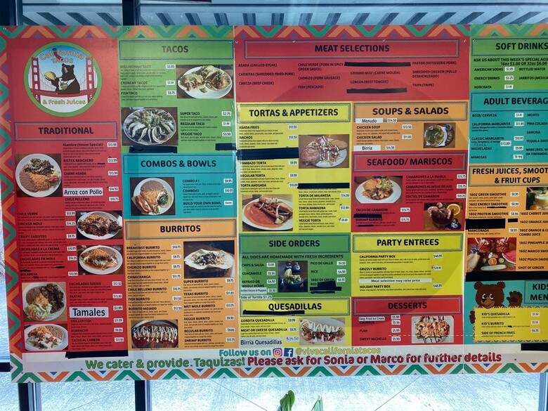 California Tacos and Fresh Juices - Bellingham, WA menu_pic