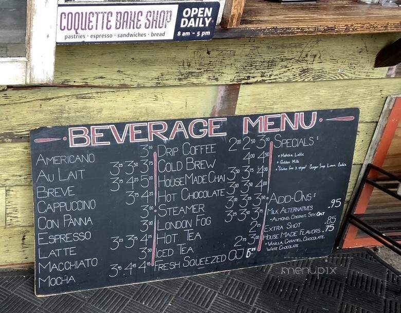 Coquette Bake Shop & Creamery - Bainbridge Island, WA menu_pic