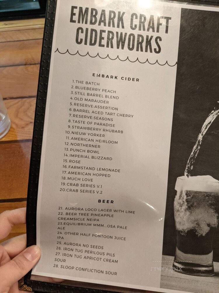 Embark Craft Ciderworks - Williamson, NY menu_pic