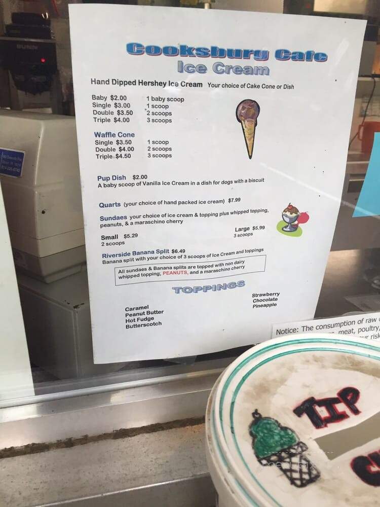Cooksburg Cafe - Leeper, PA menu_pic