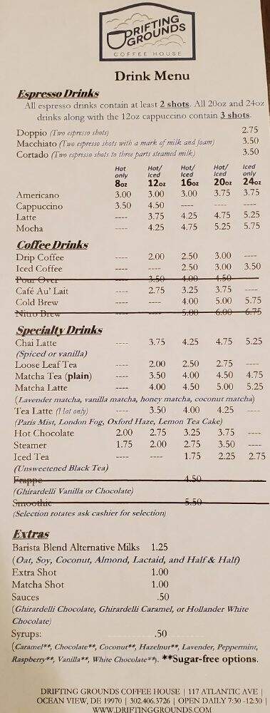 Drifting Grounds - Ocean View, DE menu_pic