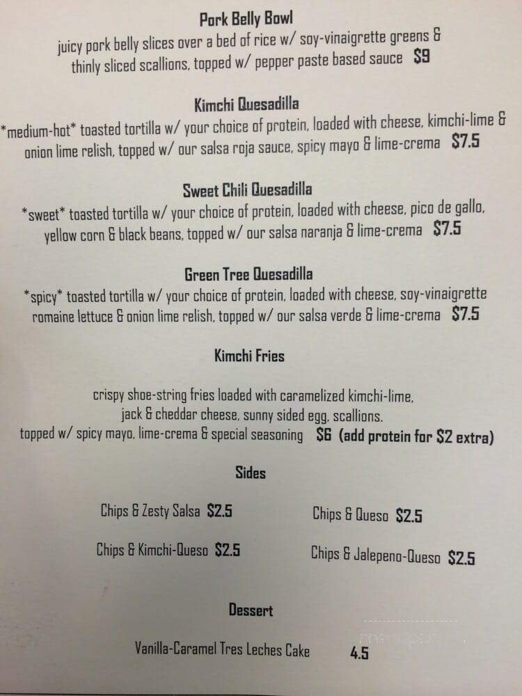 Far East Taco Grille - Washington, DC menu_pic