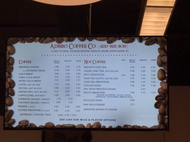 Adbibo Coffee Shop & Roasterie - North Chesterfield, VA menu_pic